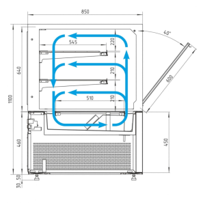 Витрина кондитерская Carboma KC84-110 VV 1,5-1 (9005) - Изображение 7