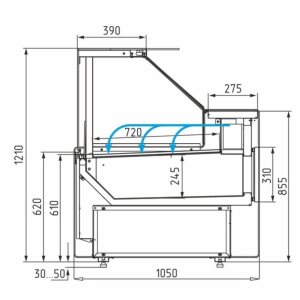 Витрина холодильная Carboma GC111 SM 0,94-1 (1008 Темный дуб) (без боковин) - Изображение 5