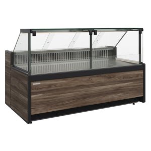 Витрина холодильная Carboma GC111 VM 2,5-1 (1008 Темный дуб) (динамика, газлифт, без боковин)