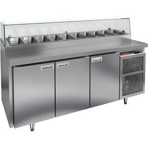 Стол холодильный для пиццы HiCold PZ1-111/GN (1/3H) стекло (R290)