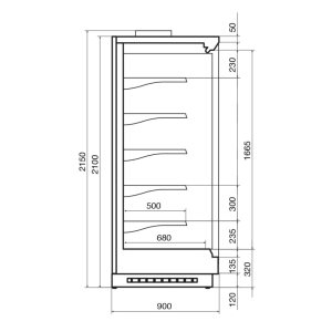 Горка холодильная Dazzl Vega 090 H210 торец - Изображение 3