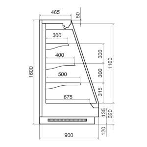 Горка холодильная Dazzl Vega 090 H160 375 - Изображение 3