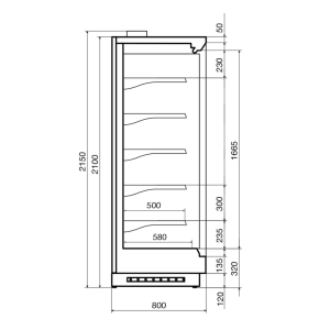 Горка холодильная Dazzl Vega SG 080 H210 торец - Изображение 3