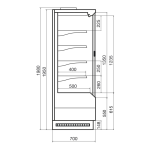 Горка холодильная Dazzl Vega SG 070 H195 Plug-in 125 - Изображение 3