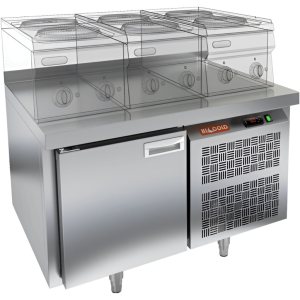 Стол охлаждаемый HiCold GN 1/TN LT SH под тепловое оборудование