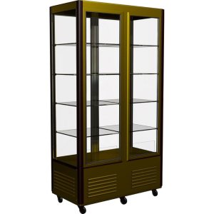 Витрина кондитерская Carboma D4 VM 800-1 (R800C Carboma) (0109-0102 (коричн-золот)) 2 дверцы, полки‑решётки