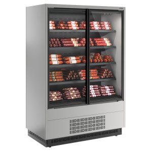 Горка холодильная Carboma FC20-07 VV 1,3-1 0300 STANDARD фронт X1 (версия 2.0) (9006-9005) (бок металл)